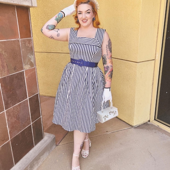Collectif Sails and Stripes Swing Dress - Picture 4 of 16